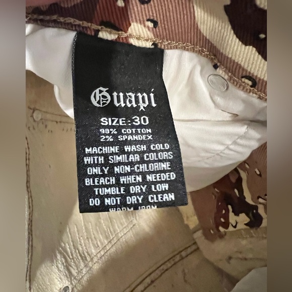 Guapi Shorts Mens 30 Brown Camo Distressed Ripped Urban Streetwear NWT - Picture 8 of 9